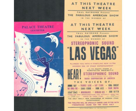 2 x flyers. Monday, April 4th, 1955. 5 ½"x9". Paul Raymond presents the Fabulous American Show in the wonder of stereophonic 