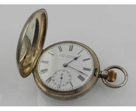 An Emil Friedley silver chronometer pocket watch, the enamel dial marked Arabic numerals with blued steel hands and subsidiar