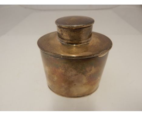 A George IV oval silver tea caddy and cover, James Wintle London 1821 H 8 cms
