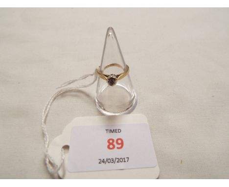 A 9ct gold ring inset with diamond, size J