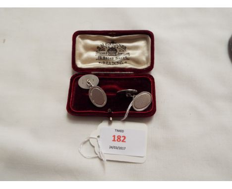 A pair of Birmingham 1930's silver engine turned and bright cut cufflinks 