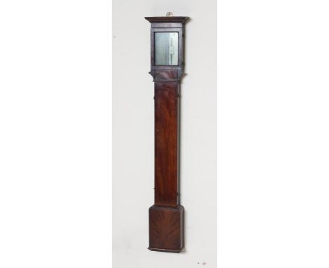 A MAHOGANY CASED STICK BAROMETER signed Mitchell, Kendal, with silvered registers, the case with moulded cornice, plain door 