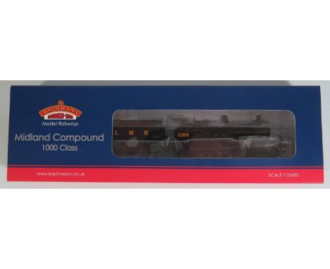A Bachmann Branch-Line OO-Gauge 31-931 Midland Compound 1000 Class 1189 LMS Black, boxed as new 