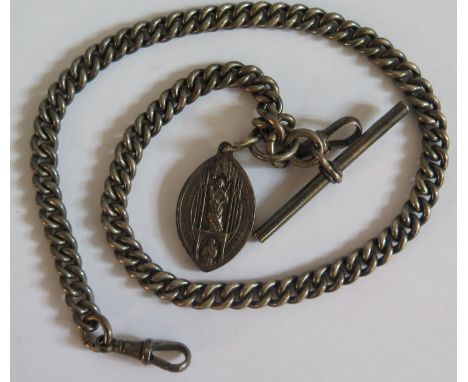 A Light Silver Albert with T-Bar, 51g 