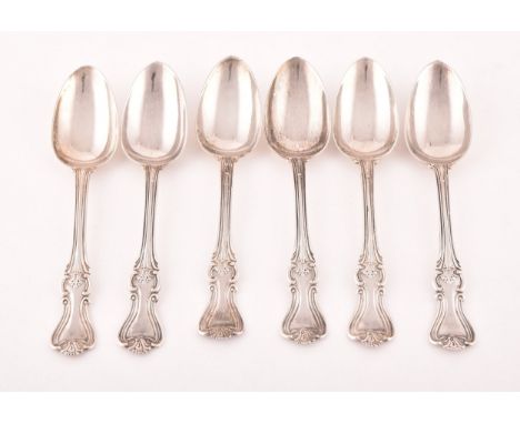 A set of six Victorian Scottish silver tea spoons, hallmarked Glasgow 1846, by George White, Albert pattern, 15cm long, 4.9 o