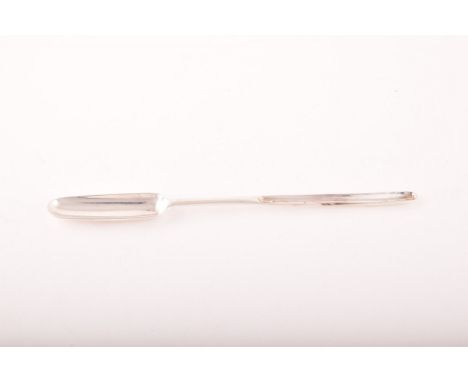 A George II silver marrow scoop, hallmarked London 1757, by&nbsp;William Shaw II &amp; William Priest, engraved initials, 22.