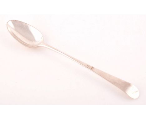 A George III silver table spoon, hallmarked London 1775 by John Lambe, Old English pattern. 2.7ozt / 86 grams
