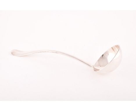 A Victorian silver soup ladle, hallmarked London 1898, by George Jackson &amp; David Fullerton, round shaped bowl, rats tail 