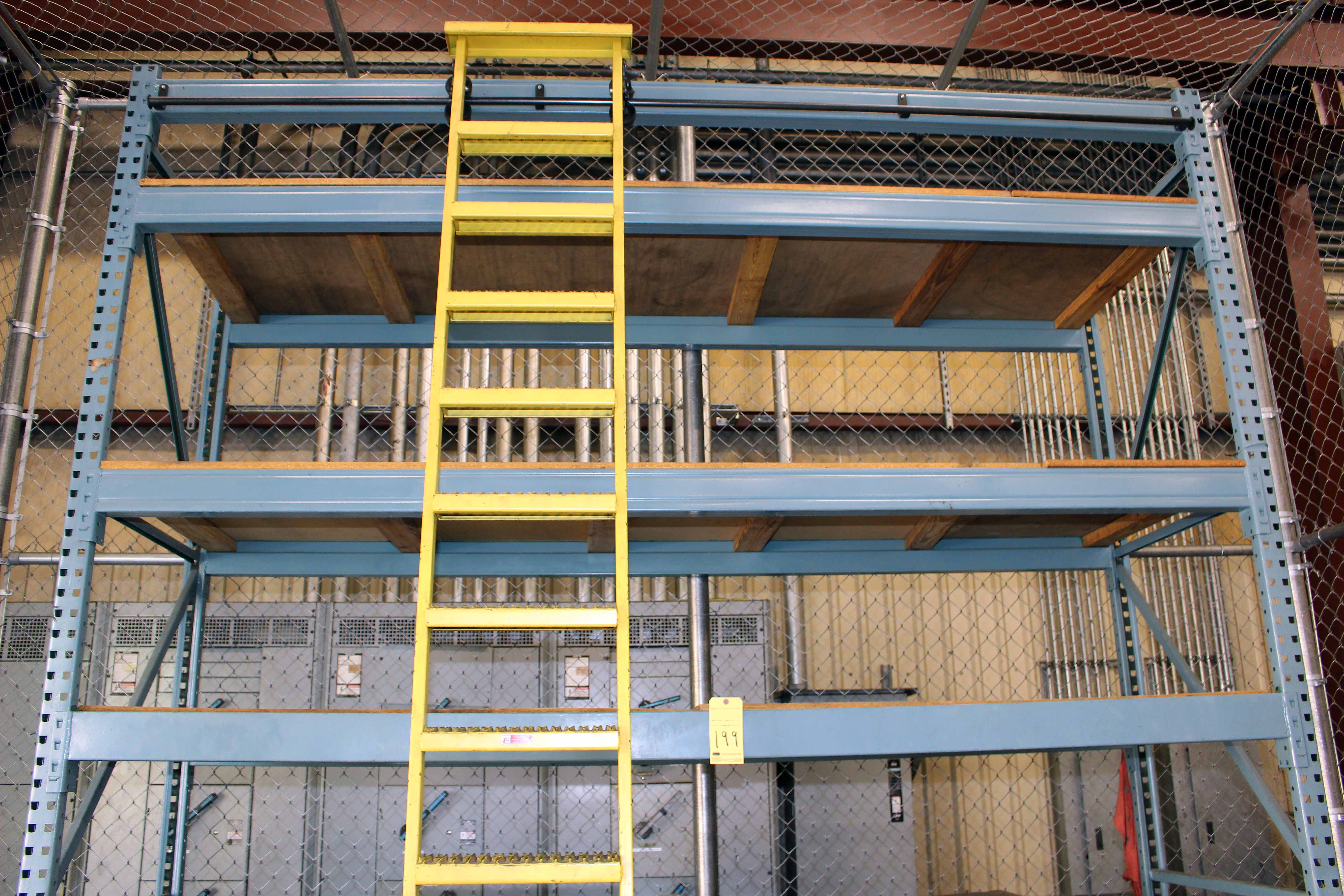 PALLET RACK SECTION, 120" x 144" x 36" dp., w/roller ladder