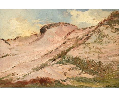 Kaulbach, Georg (1866 Szillen/Ostpreußen-1945 Graal-Müritz) "Dünenlandschaft", Öl/ Pappe, sign. u.r., 26,5x37 cm, Rahmen (Aus