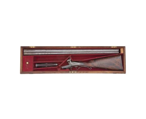 A Cased 12-Bore Pin-Fire D.B. Sporting GunBy J. Purdey, 314½ Oxford Street, London, No. 6379 For 1862With damascus twist sigh