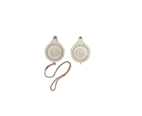 Two Circular White-Metal Percussion Cap DispensersBoth 19th CenturyOf characteristic form, both stamped 'S. Allport Improved'