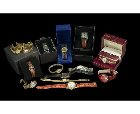 Collection of Gentleman's & Ladies Wristwatches, bracelet and leather straps, including Rotary, Sekonda, Gianni Ricci, etc