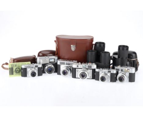 A Selection of 35mm Film Cameras, to include a Voigtlander Vito B, body G, shutter working, a Voigtlander Vito B, body G, shu