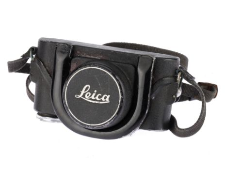 A Leitz MBROO Hard Ever Ready Case for Leica Cameras, black, in G condition, some areas of wear &amp; light corrosion, rubber