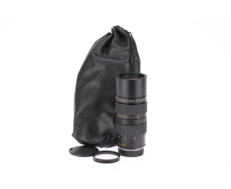 A Leica Vario-Elmar-R f/4 80-200mm Lens black, 1997, serial no.3805043, made in Japan, R-cam ROM, body G, optics G, edge haze