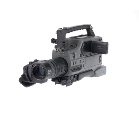 A Sony Digital Video Camera Recorder DSR-250P Professional Camcorder, silver, body G-VG, appears to be working at time of auc