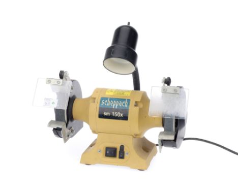 A Scheppach SM150X Grinder / Polisher, in G well-used condition, working at time of auction,