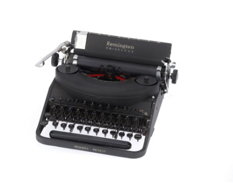 Remmington Noiseless Model 7 Vintage Typewriter, black, working at time of auction,