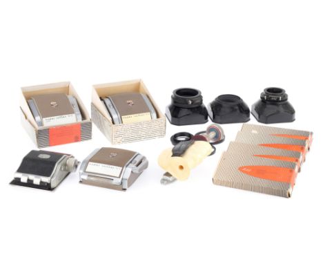 A Selection of Linhof Camera Accessories, to include three Super-Rollex 56x72 roll film backs, a number of film plate holders