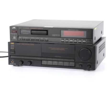 A Pair of JVC Hi Fi Components, comprising a RM-E77 Programmable System Remote Programmer, complete with the programmable rem