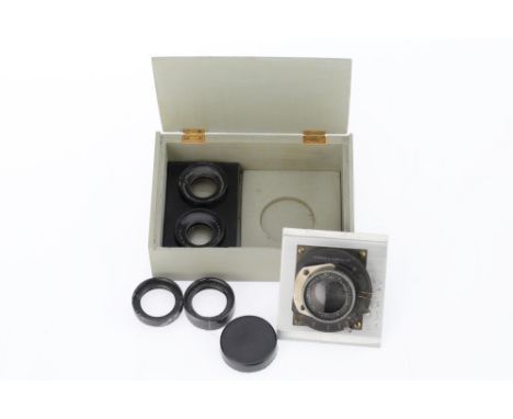 A Set of Carl Zeiss Jena ProtarLinse Components, to include a Newman and Guardia manual shutter, in a 75x81mm approx. board, 
