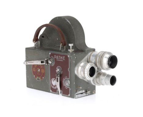 A Pathé Webo M16 Reflex 16mm Motion Picture Cine Camera, grey/green, serial no. 3272, number 231 stamped to the base of film 
