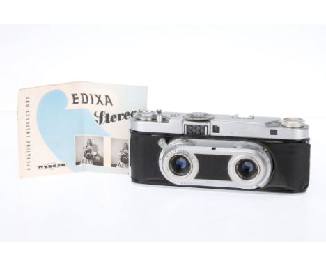 A Wirgin Edixa Stereo II Camera, silver, body P, some leatherette has peeled off, but is all present, rangefinder patch visib