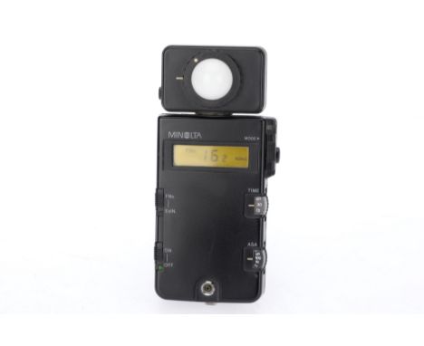 A Minolta Flash Meter III, black, serial number 222758, body G, powers up, takes a reading.