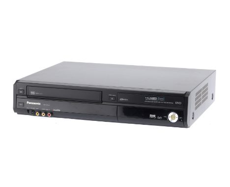 A Panasonic DMR-EZ48V VHS / DVD Recorder Player, black, body G, powers on at the time of auction,