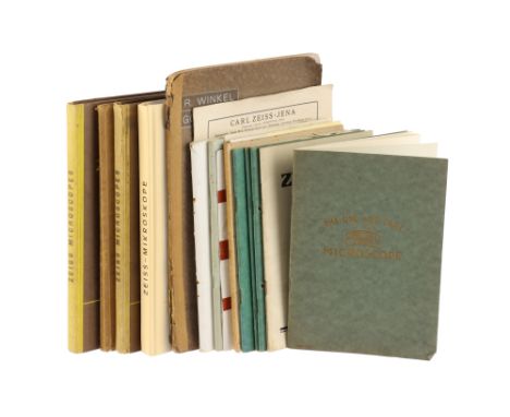 Collection of Zeiss Microscope Catalogues, including Moritz Vin Rohr ABBE'S APOCHROMATS in commemoration of the fiftieth of t