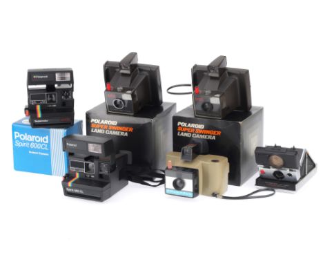 A Selection of Polaroid Instant Cameras, to include two Super Swinger models, a Supercolor 635L, a Spirit 600L, a Swinger II,