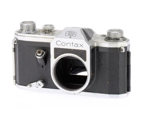 A Contax S model C 35mm SLR Camera Body body F-G, shutter is jammed and the curtain does not operate.