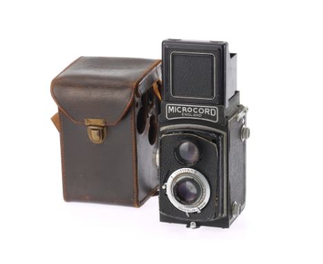 A Modified M.P.P. Micorocord TLR Camera, black, serial number 9348, body P, modified with a Ross f/3.2 77.5mm viewing lens an