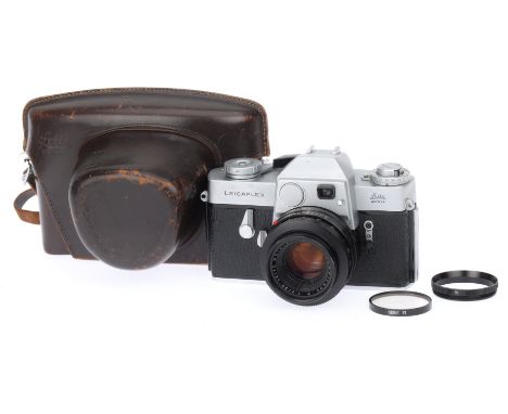 A Leitz Wetzlar Leicaflex 35mm SLR Camera chrome, 1964-65, serial no.1081612, with "pie-shaped" film counter and Summicron-R 
