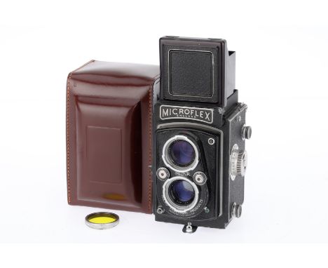 An MPP Microflex TLR Camera black, serial number 15982, body F-G with some paint wear, focusses, iris works, shutter works, v