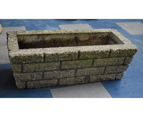 A Reconstituted Stone Rectangular Planter, 67cms by 29cms 