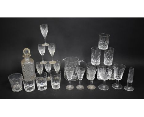 A Collection of Various Glass to comprise Tumblers, Decanter, Jug Etc (Condition issues) 
