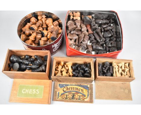 A Collection of Five Various and Complete Chess Sets 