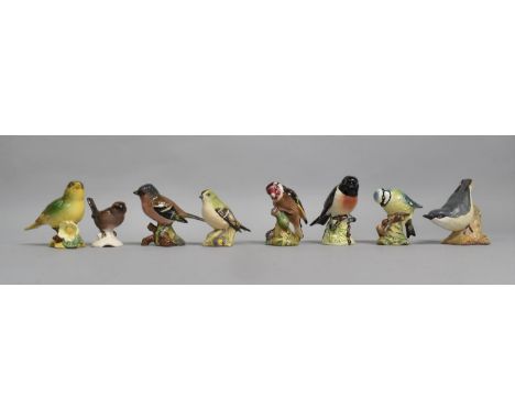 A Collection of Eight Beswick and Goebel Bird Ornaments 