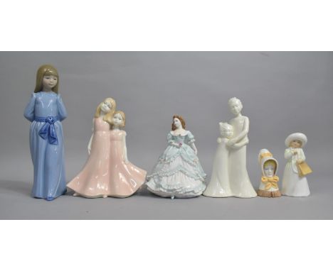 A Collection of Various Figural Ornaments to include Royal Worcester, Nao, Royal Doulton Etc 