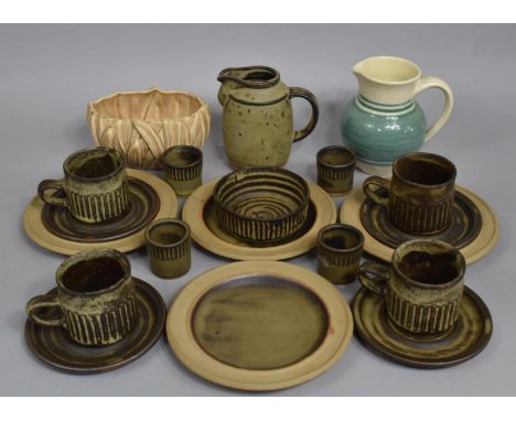 A Collection of Various Stoneware Pottery to comprise Tremar Coffee Set, Jug and a Sylvac Planter 