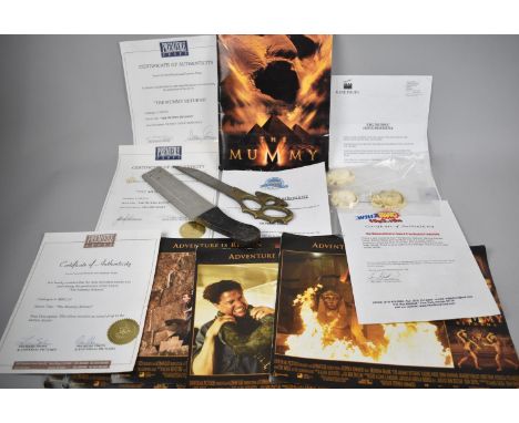 A Collection of Props and Printed Ephemera from the Film "The Mummy" Together with Film Lobby Cards 