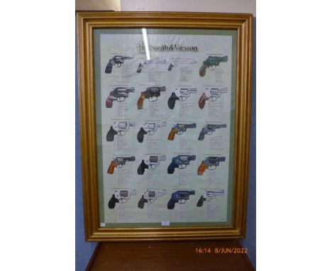 A Smith &amp; Wesson revolver print, framed 