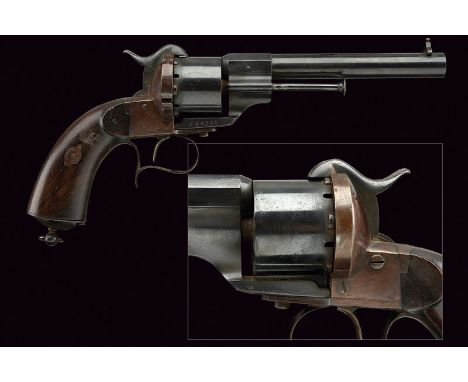 A 1861 model officer's pin-fire pistol dating: third quarter of the 19th Century provenance: France Round, rifled, 11 mm cal.