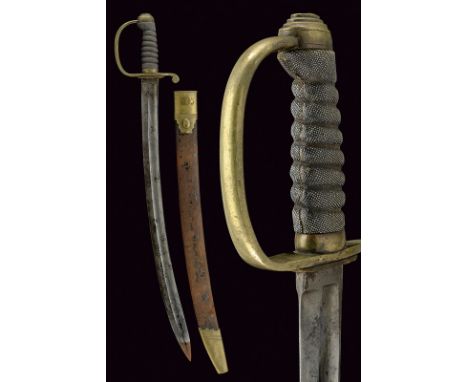 A police short sword dating: 19th Century provenance: United Kingdom Curved, single -tip and false-edged blade (some small te