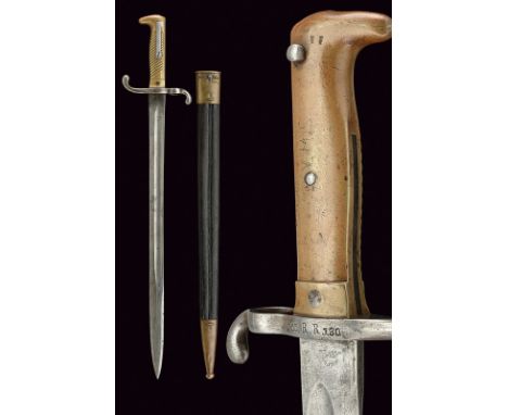 A 1871 model bayonet dating: third quarter of the 19th Century provenance: Germany Straight, single -and false-edged blade, w