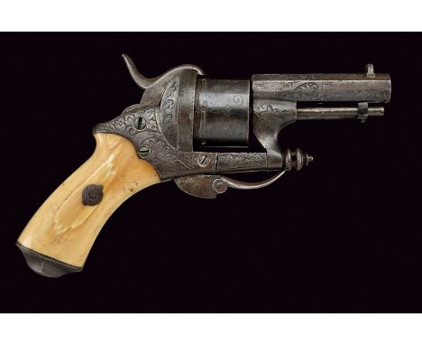 A Chamelot & Delvigne pocket revolver dating: third quarter of the 19th Century provenance: France Octagonal, rifled, 7 mm ca