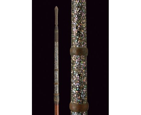A yari dating: 19th Century provenance: Japan Double-edged blade of lanceolate shape, strongly ribbed at the centre, with sho