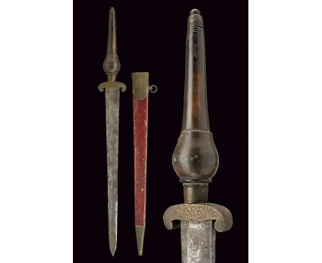 A plug-in bayonet dating: early 18th Century provenance: Piedmont Straight, single -tip and false-edged blade, engraved with 